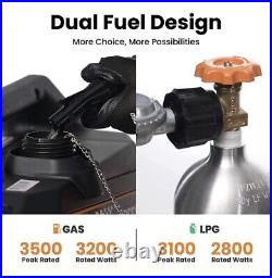 3500W 3.2KVA Portable Petrol Generator Inverter Silent GAS / LPG Dual Fuel Home