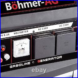 Böhmer-AG 6500W Petrol Generator 2.8kW 8HP 4 Stroke Engine Outdoor Portable