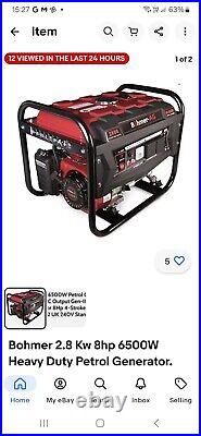 Böhmer-AG 6500W-e Petrol Generator with Electric start Portable Outdoor 4 stroke