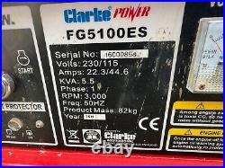 CLARKE FG5100ES 5.5KVA ELECTRIC START PORTABLE PETROL GENERATOR 230v / 115v