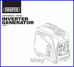 Draper. 7kW Portable Petrol Inverter Generator 98685 Lightweight 10kg 230 & 12V