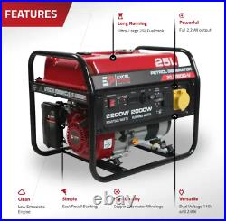 Excel Power 2.2kw 196cc Open Framed Petrol Generator With 2 Year Warranty