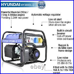 Generator Petrol Electric Start 3.2kW 3200W 4kVA Catering Portable Site HYUNDAI
