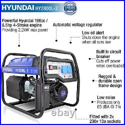 HYUNDAI Petrol Generator 2200W Recoil Start 2.2kW 2.8kVA Portable low noise