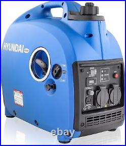 Hyundai 2000W / 2kW Petrol Inverter Generator, Pure Sine Wave Output, Suitcase