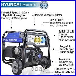 Hyundai Petrol Open Frame Site Generator with Electric Start HY9000LEK-2