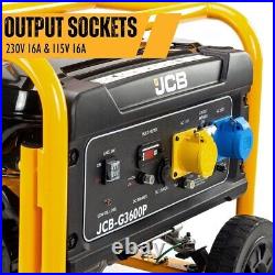 JCB G3600P 7.5hp 224CC Single Phase Petrol Generator 115V / 230V 3.6kW / 4.5kVA