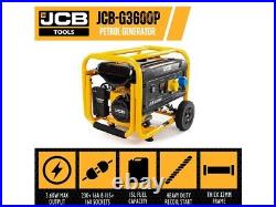 JCB G3600P 7.5hp 224CC Single Phase Petrol Generator 115V / 230V 3.6kW / 4.5kVA