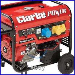 Latest CLARKE PG6500ADVES EURO 5 5.5kVA (230V/110V) Dual Volt Petrol Generator