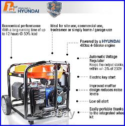 P1 Hyundai Powered 7.9Kw / 9.8Kva Petrol Site Generator, Recoil & Electric Start