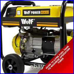 Petrol Generator Wolf Portable 3000w 3.75KVA 7HP Camping Power with Wheels
