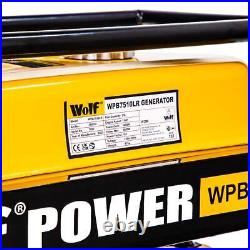 Petrol Generator Wolf Portable WPB7510LR 5500w 6.9KVA Electric Camping Power