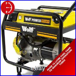 Petrol Generator Wolf Portable WPB7510LR 5500w 6.9KVA Electric Camping Power