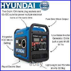 Petrol Inverter Generator 2.2kW Quiet Portable Suitcase Lightweight Hyundai