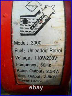 Portable 3000 Petrol Generator 2.8KVA 110V & 240V Outlets