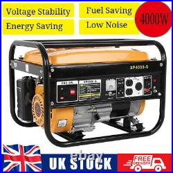 Portable Petrol Generator 4-Stroke 4000w Electric Recoil Start Camping Power UK