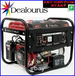 Portable Petrol Generator 6000W-E 3.4 KVA 8HP Quiet Power Electric Key Start