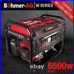 Portable Petrol Generator 6500w Bohmer Electric 8HP 3.4KVA Quiet Camping Power