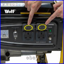 Wolf Petrol Generator WPL3000LR 2500w 3.12KVA 5.5HP 4 Stroke Single Voltage