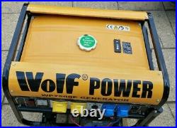 Wolf WP7500E Electric Start Portable 4 Stroke 7000W 15HP Petrol Generator